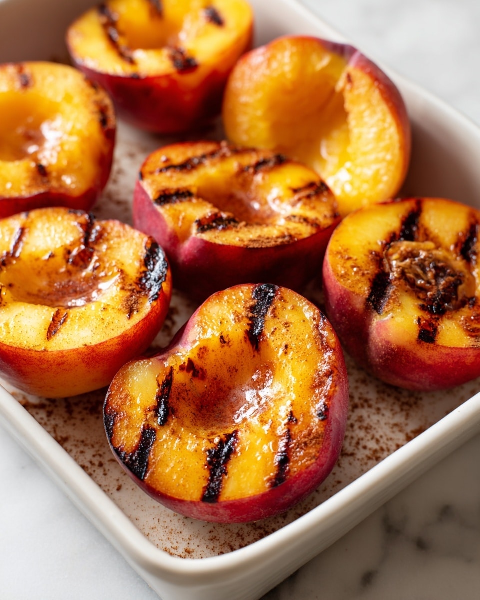Grilled Peaches and Cream with Pecan Cranberry Granola Recipe - Recipe Image