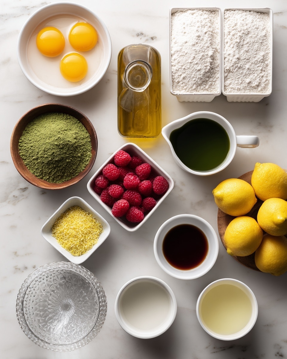 Gluten-Free Matcha Lemon Vanilla Cake Recipe - Recipe Image