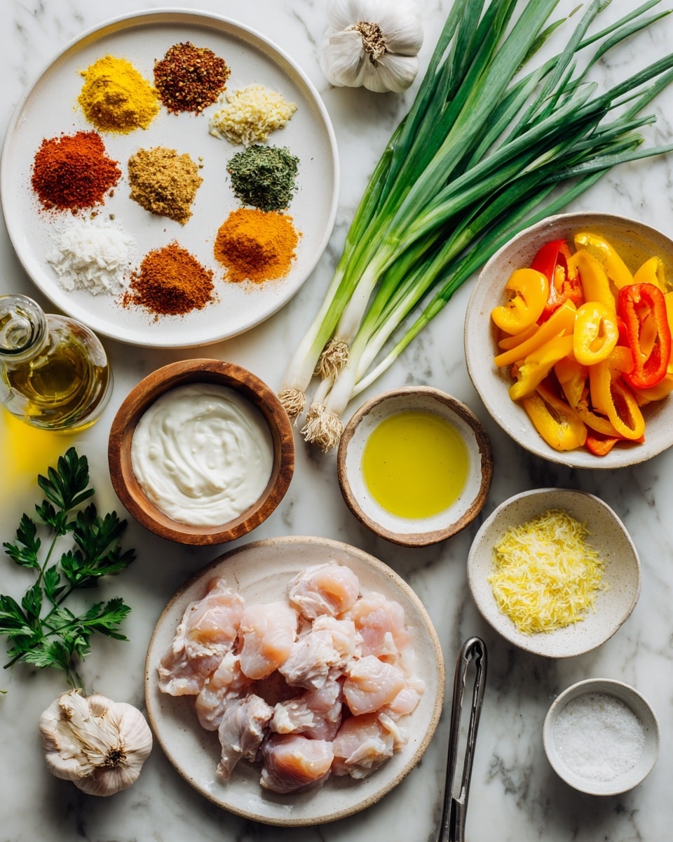 Shawarma Chicken Thighs with Charred Scallion Sauce Recipe - Recipe Image