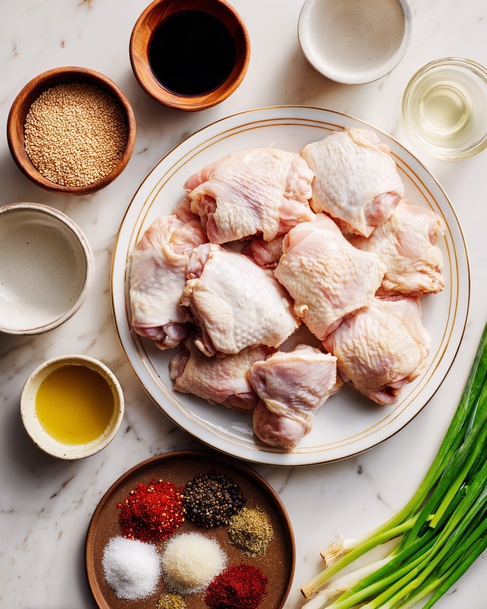 Smokey Garlic Ginger Chicken Thighs with Roasted Asparagus Recipe - Recipe Image