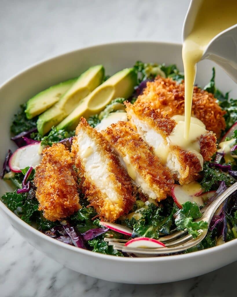 Crispy Honey Mustard Chicken Kale Salad Recipe