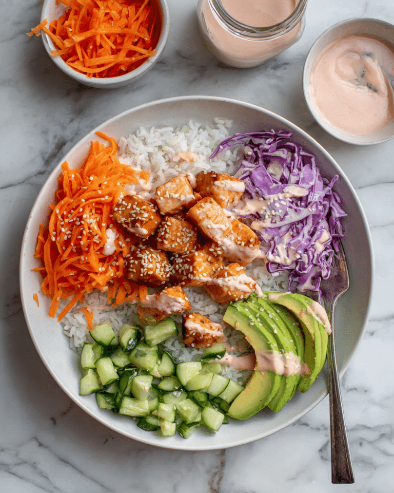 Salmon Rice Bowl with Spicy Mayo Sauce Recipe