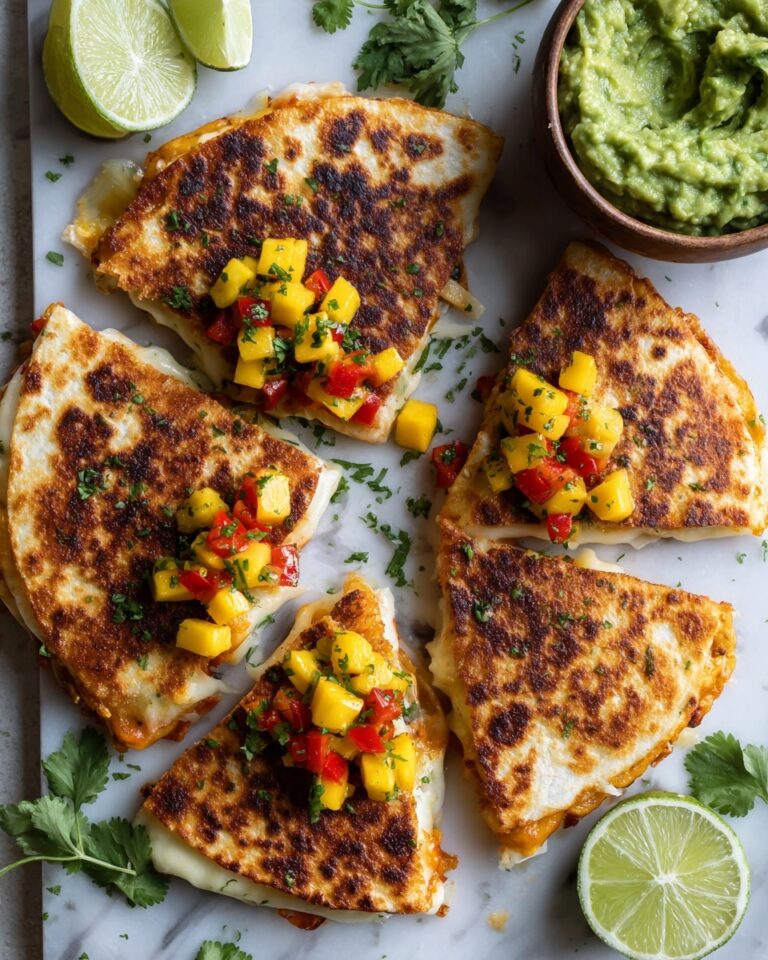 Grilled Vegetable and Cheese Quesadillas with Mango Salsa Recipe