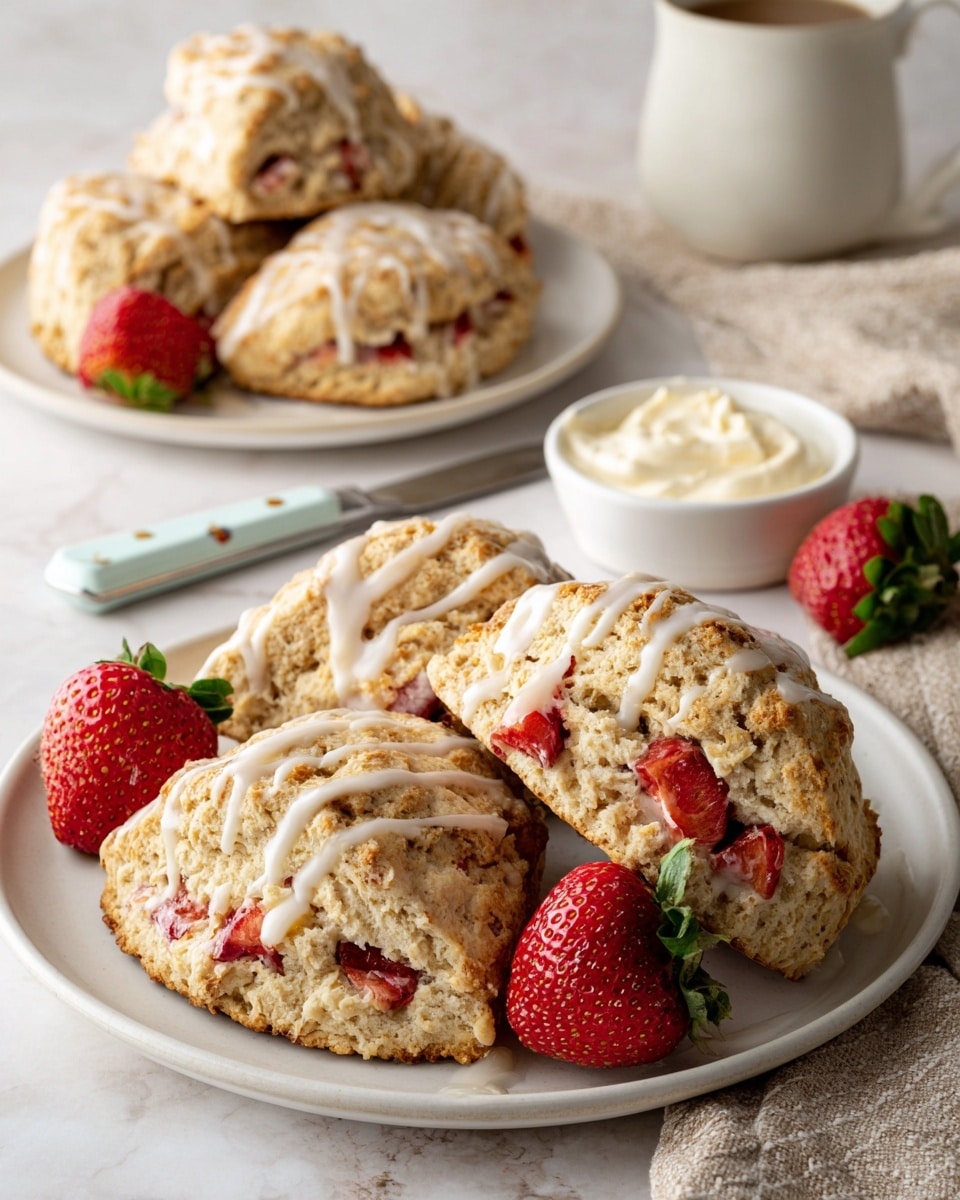 Strawberry Biscuits with Vanilla Glaze Recipe