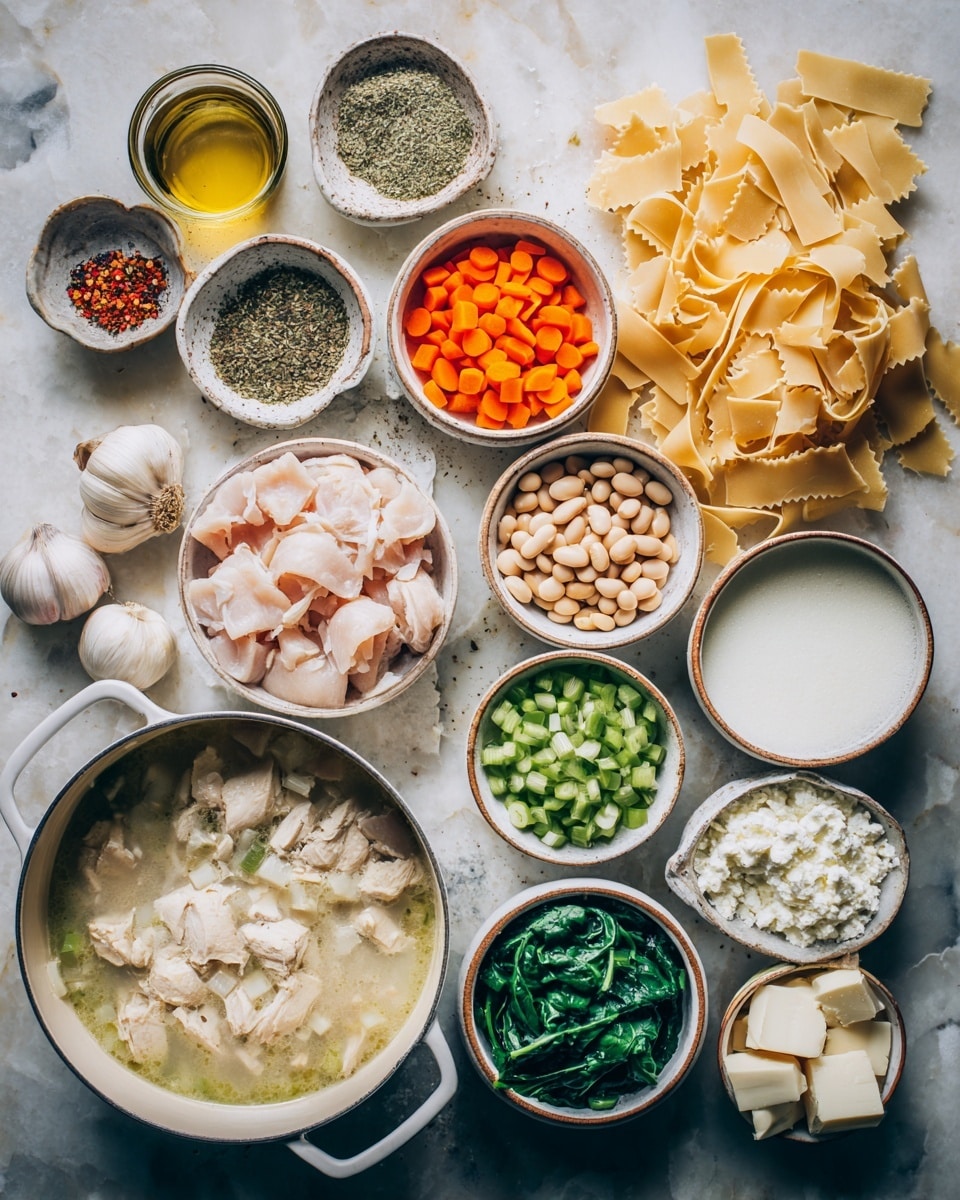 Inside a white pot, there are three layers of ingredients being cooked. The bottom layer is a smooth, light yellow liquid base. On top of this are small, white pieces that look like minced onions spread evenly across the surface. The top layer consists of bright orange carrot slices and small green bell pepper cubes scattered over the onions. A wooden spoon is stirring the mixture from the center. The pot sits on a round white marbled surface, with part of a woman's hand holding the wooden spoon visible. Photo taken with an iphone --ar 4:5 --v 7
