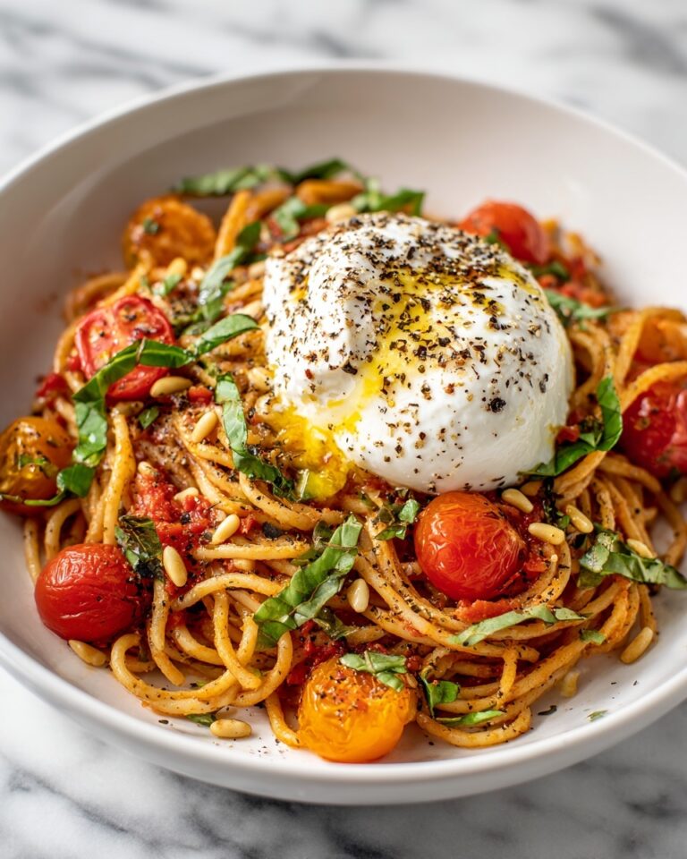 Burrata Pasta with Cherry Tomato Garlic Butter Sauce Recipe