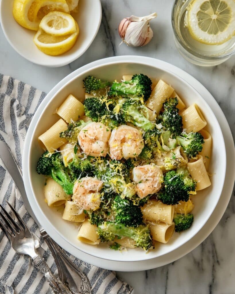 Creamy Lemon and Broccoli Pasta with Shrimp Recipe
