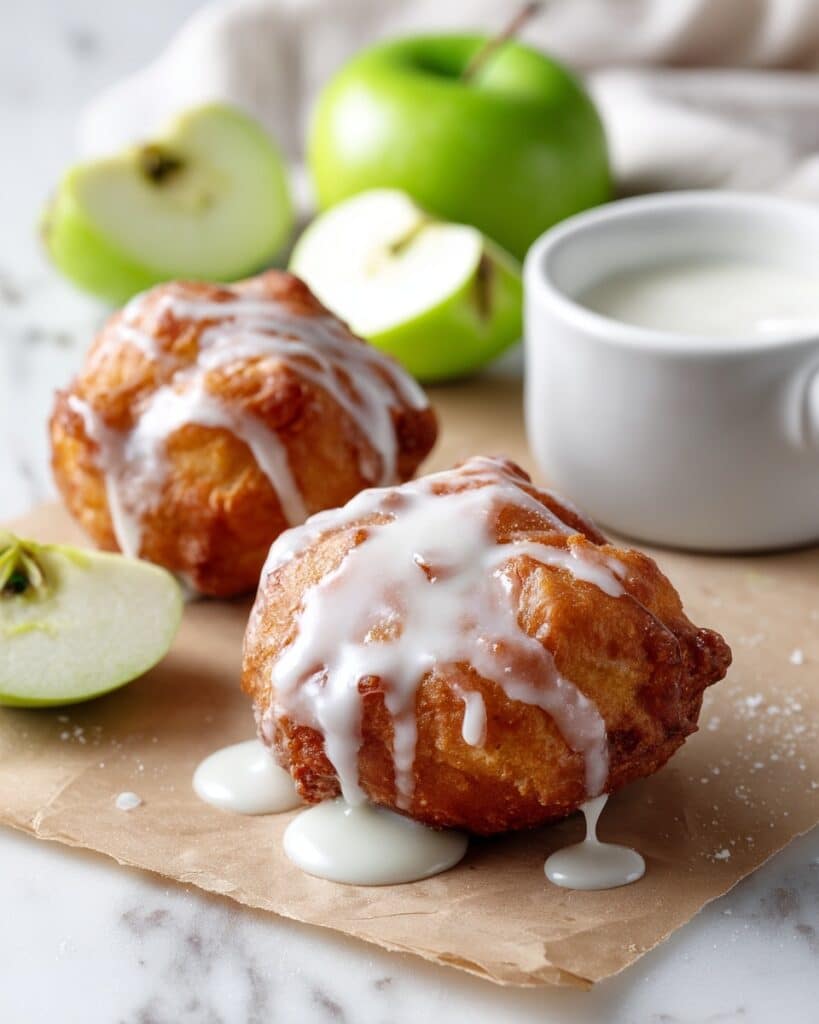 Apple Cinnamon Fritters with Icing Sugar Glaze Recipe