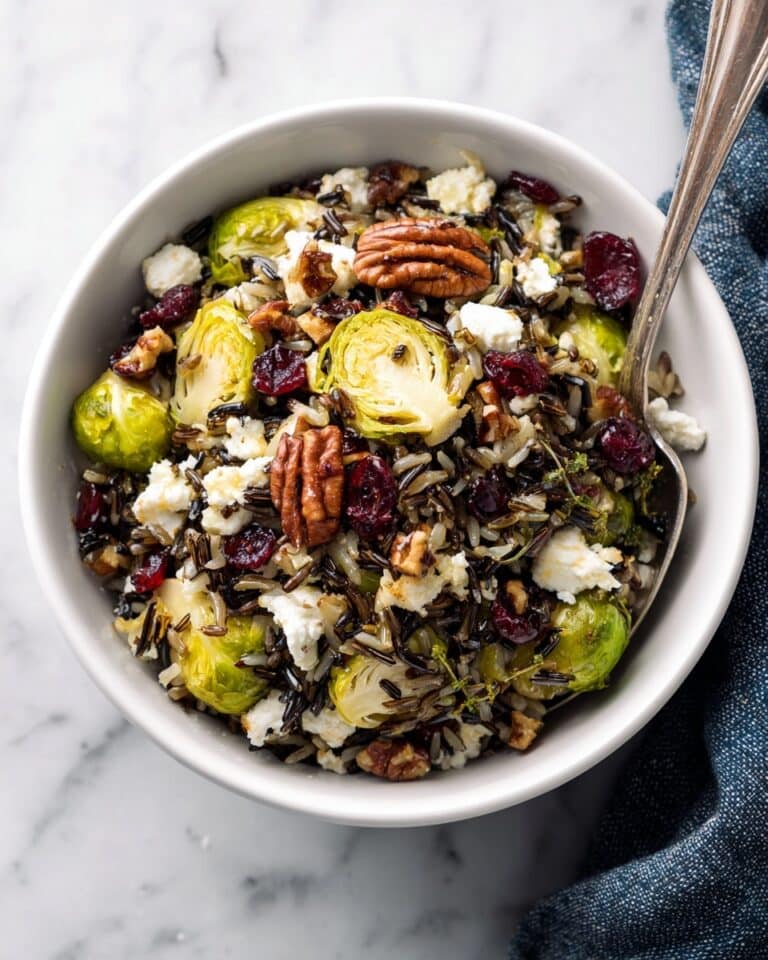Roasted Cranberries and Brussels Sprouts over Wild Rice Recipe
