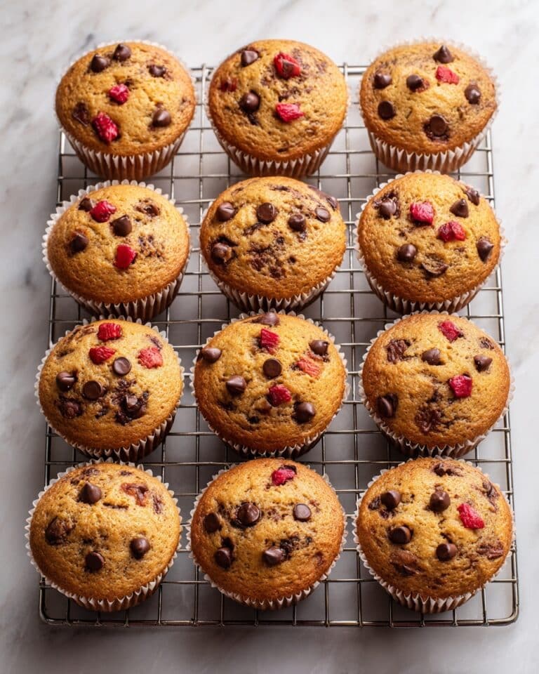Strawberry Rhubarb Muffins with Chocolate Chips Recipe