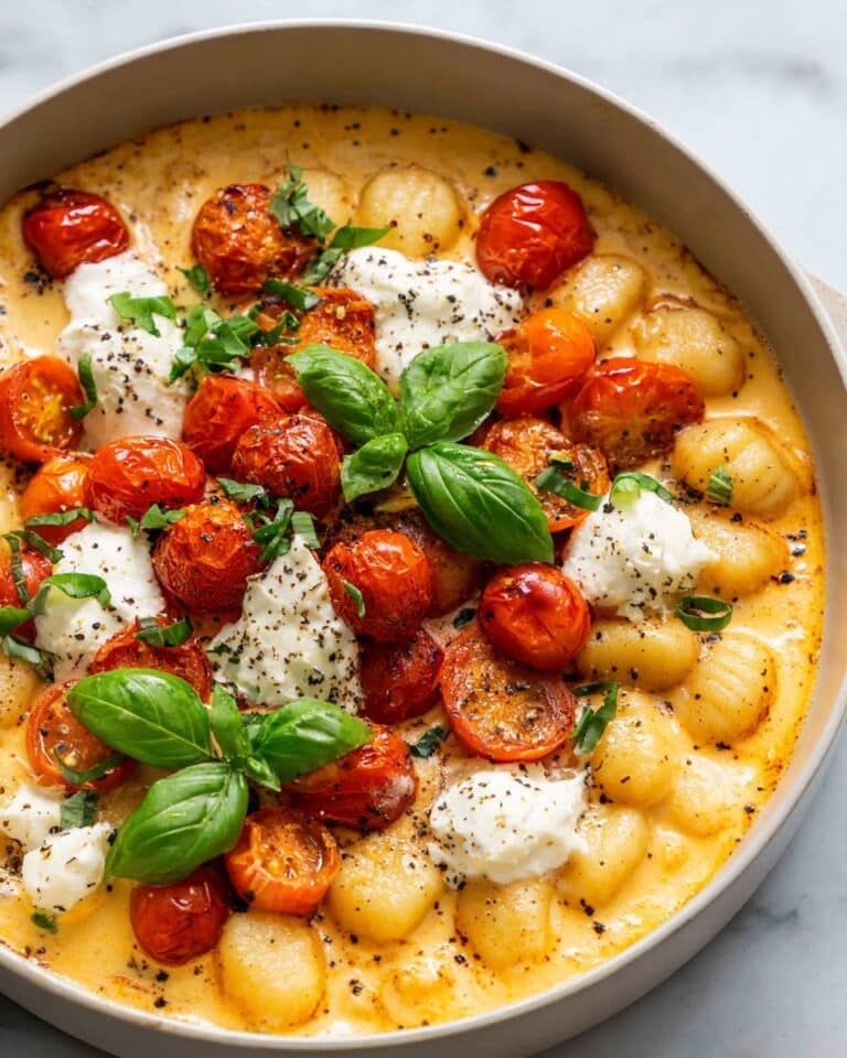 30 Minute Creamy Tomato Gnocchi with Burrata Recipe