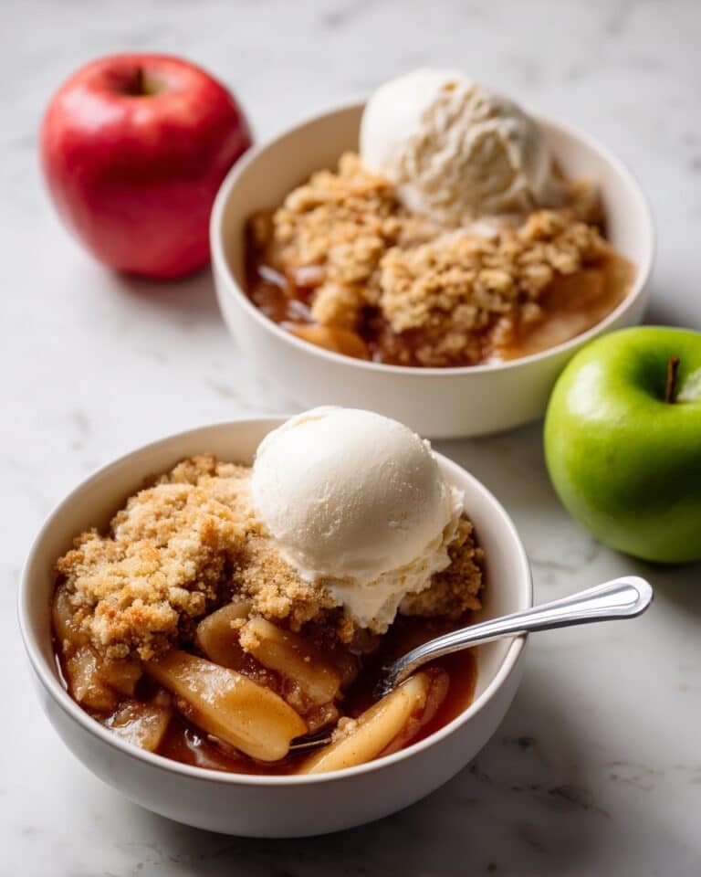 Easy Apple Cobbler with Vanilla Ice Cream Recipe