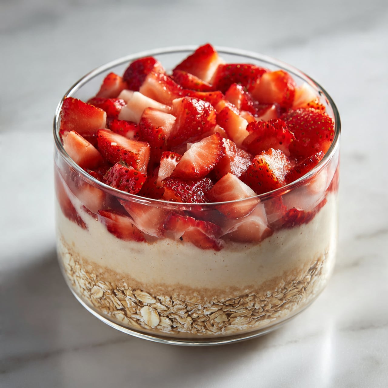 Strawberries & Cream Oatmeal Cups Recipe - Recipe Image