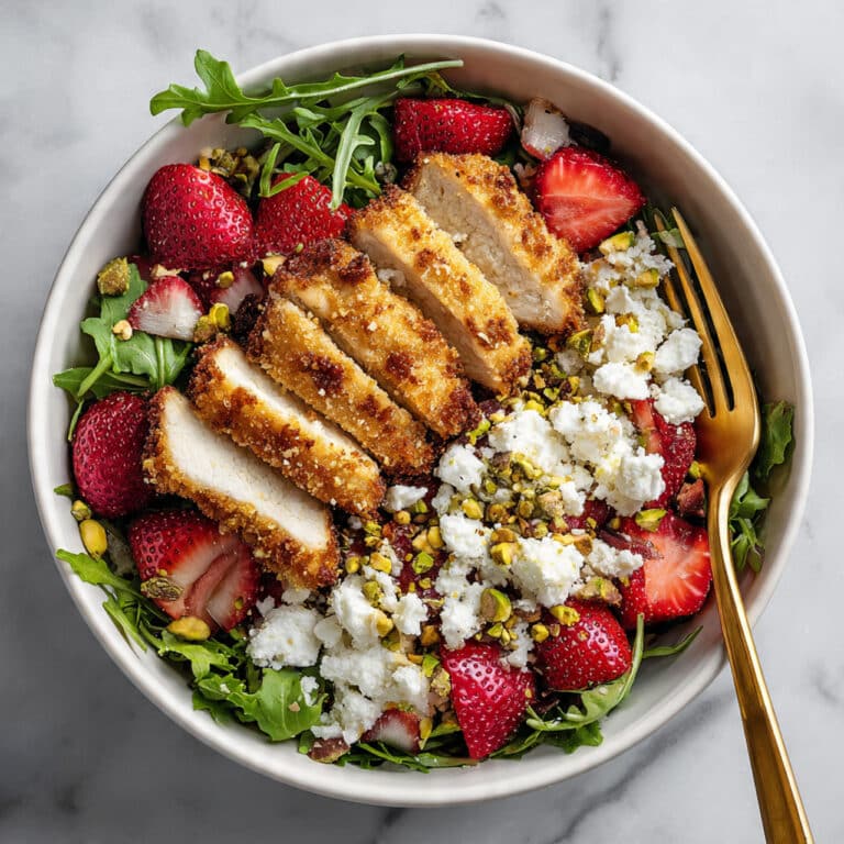 Strawberry Pistachio Salad with Crispy Chicken Recipe