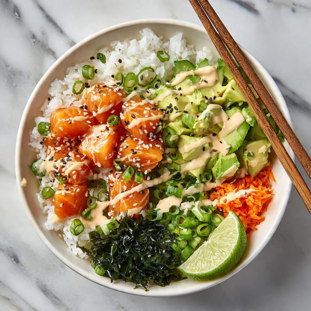 Crispy Salmon Bowls with Fresh Veggies and Sesame Soy Glaze Recipe