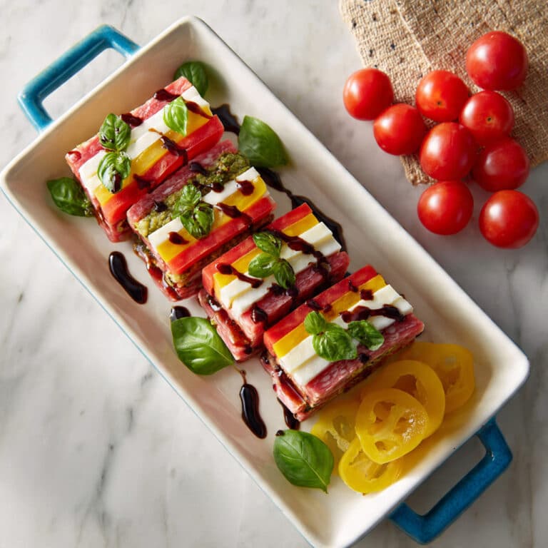Antipasto Salad with Heirloom Tomatoes, Fresh Mozzarella, and Salami Recipe