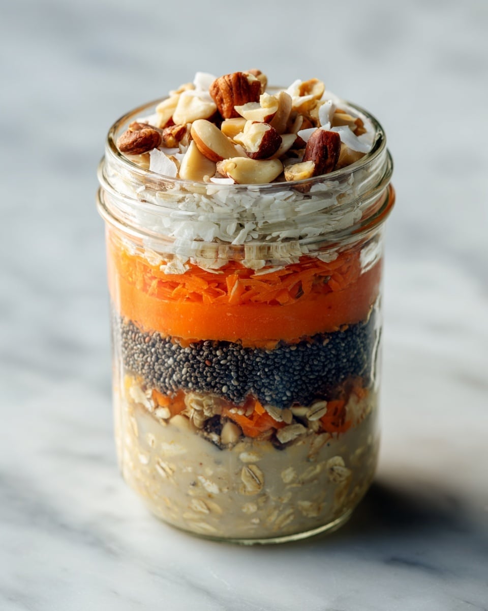 Creamy Carrot Cake Overnight Oats Recipe - Recipe Image