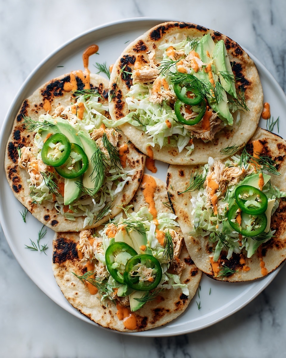 Buffalo Chicken Smash Tacos with Herby Ranch Slaw Recipe