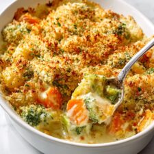 Cheddar Broccoli Cauliflower Gratin Recipe