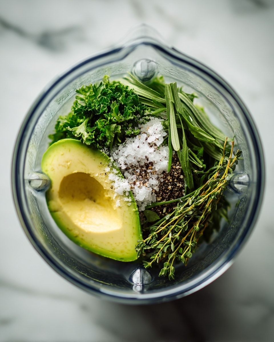 Inside a large white bowl, three separate layers of fresh vegetables are arranged without mixing: on the left side, bright green thinly sliced sugar snap peas with a smooth texture; at the top, finely chopped green onions with some white parts visible, showing a small round shape; on the right side, shredded purple cabbage with white streaks, thin and curly. The bowl sits on a white marbled surface. Nearby, part of a white plate holds a square piece of soft cheese with black pepper flakes on it. In the upper right corner, a small white bowl filled with beige sesame seeds and a glass container holding a green sauce add extra color to the scene. Photo taken with an iphone --ar 4:5 --v 7