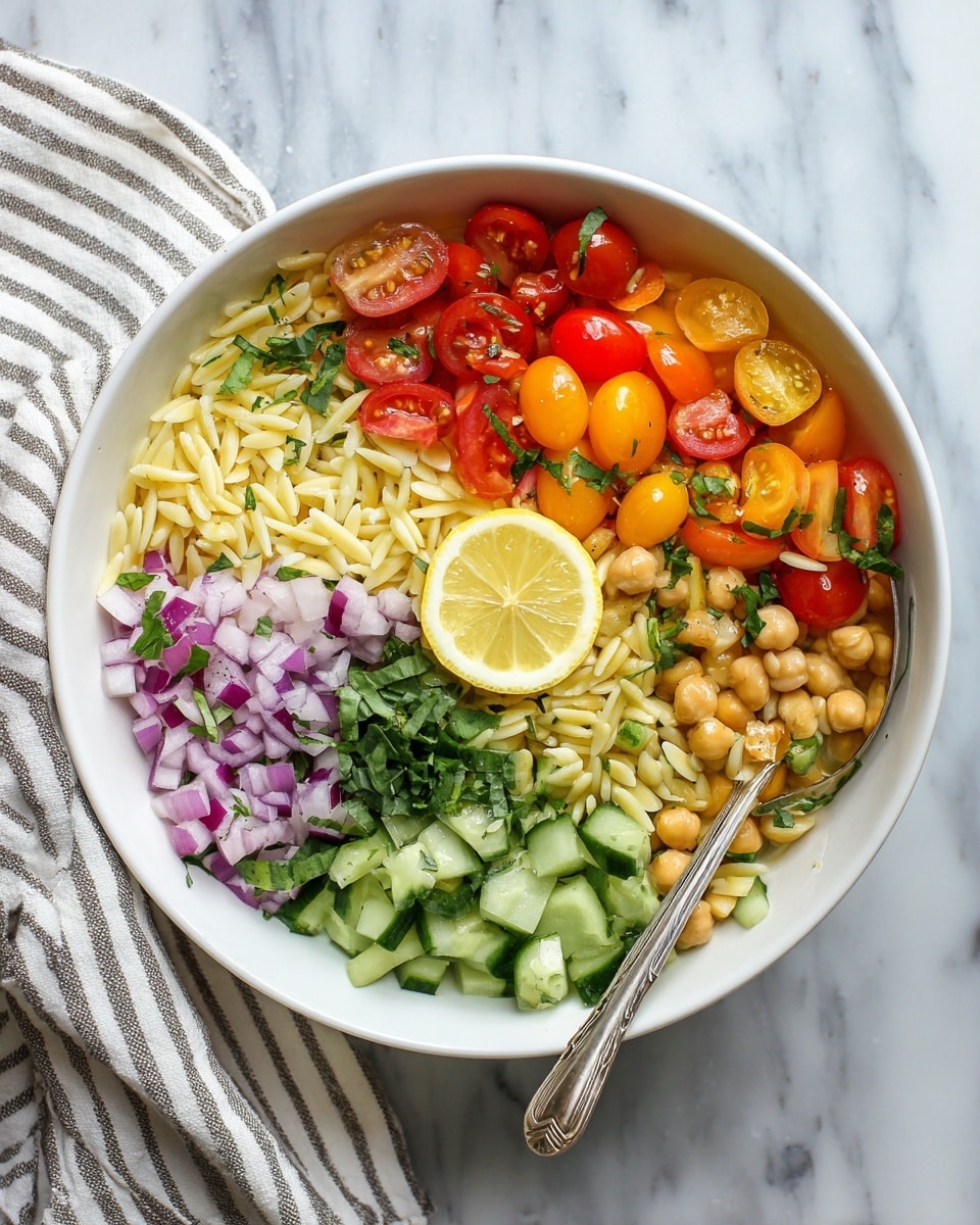 Lemon Orzo Chickpea Salad Recipe