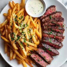 Steak Frites with Crispy French Fries and Garlic Aioli Recipe