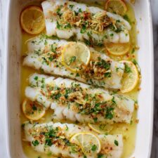 Buttery Garlic Lemon Baked Tilapia with Toasted Panko Recipe