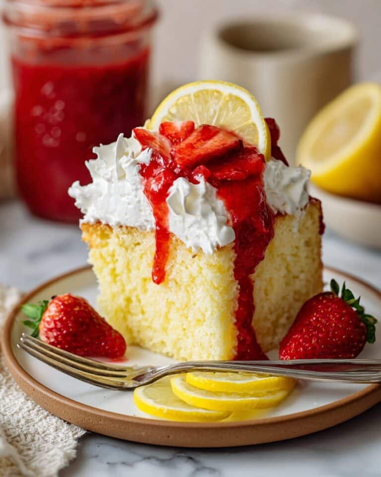 Lemon Angel Food Cake with Strawberry Compote Recipe