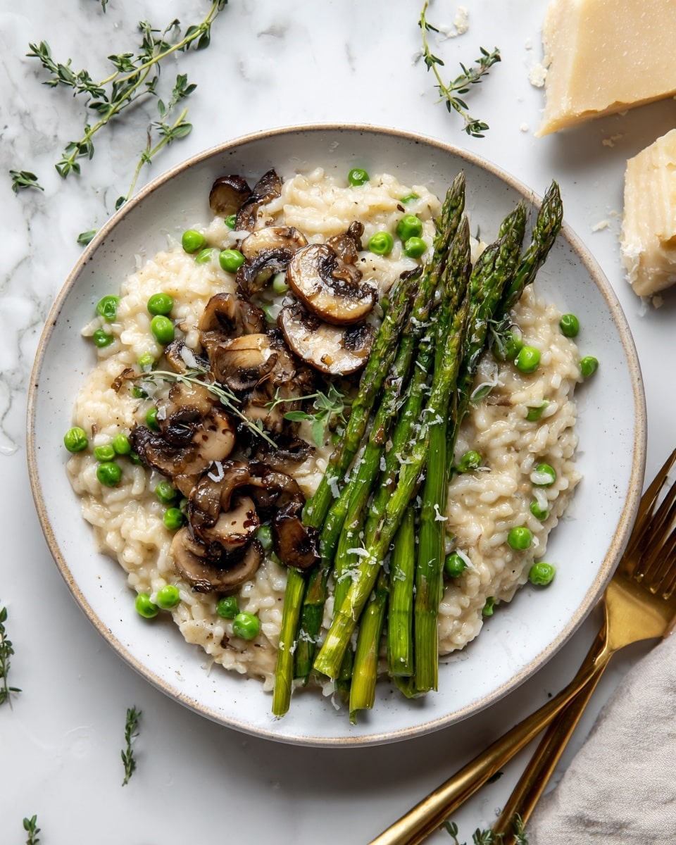 Creamy Mushroom Asparagus Risotto with Soft-Boiled Egg Recipe