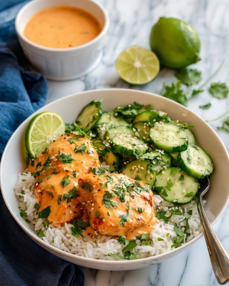 Bang Bang Chicken with Coconut Rice and Asian Cucumber Salad Recipe