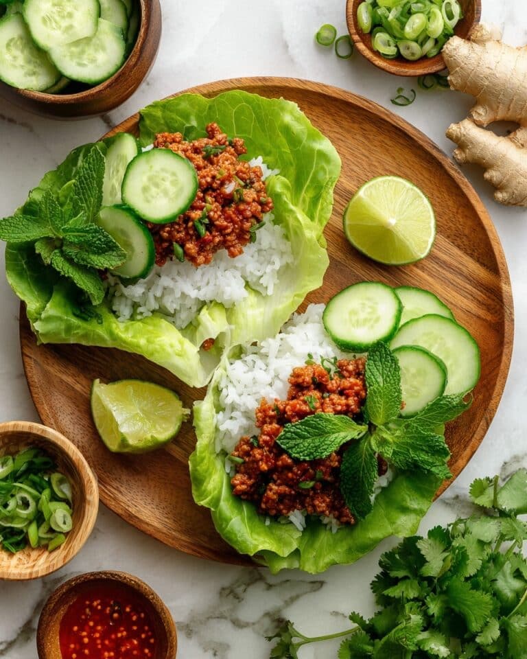 Spicy Chicken Larb with Coconut Lime Rice and Fresh Herb Cucumber Salad Recipe