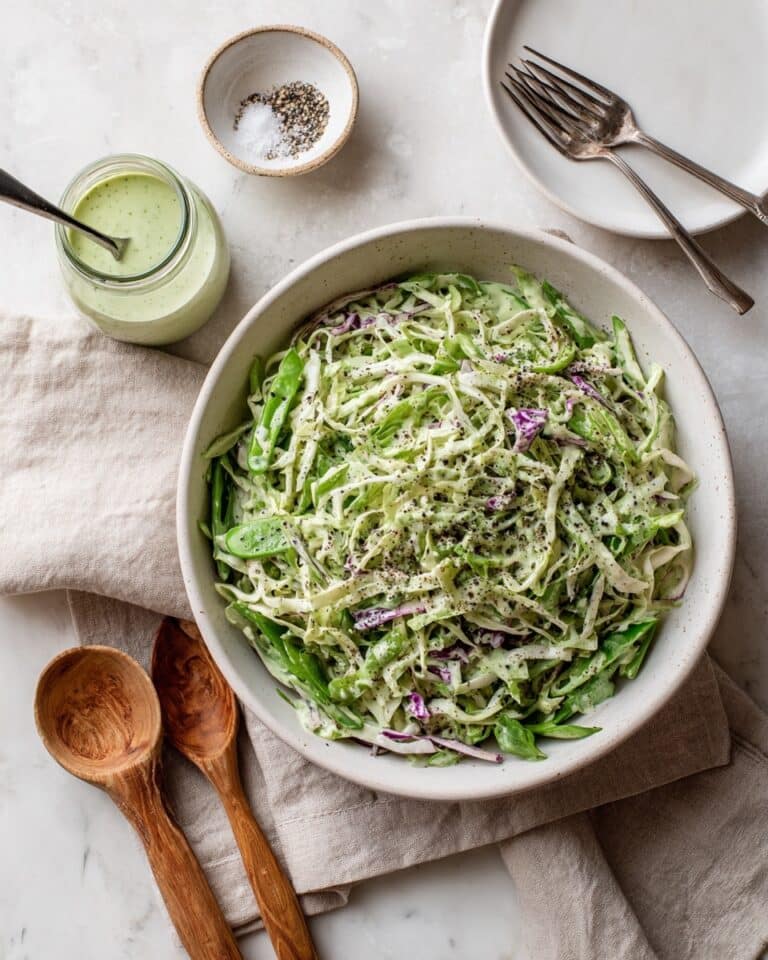 Crunchy Snap Pea & Halloumi Salad with Herb Dressing Recipe