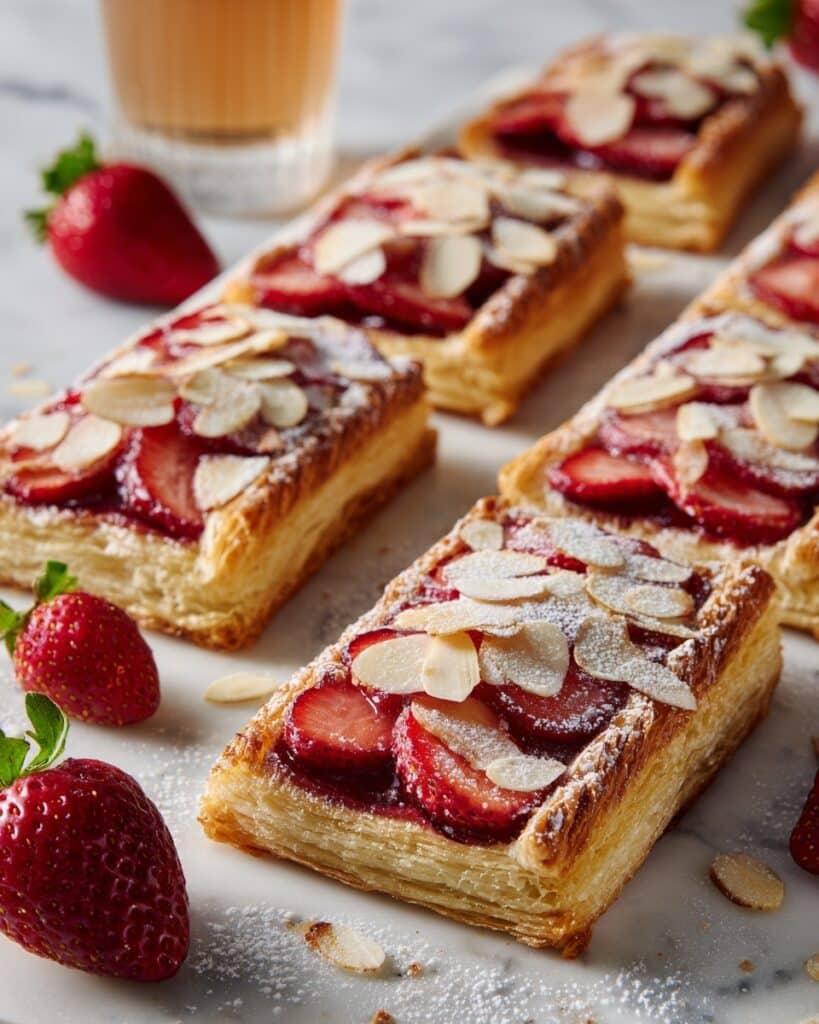 Strawberry Almond Croissant Puff Pastry Tarts Recipe