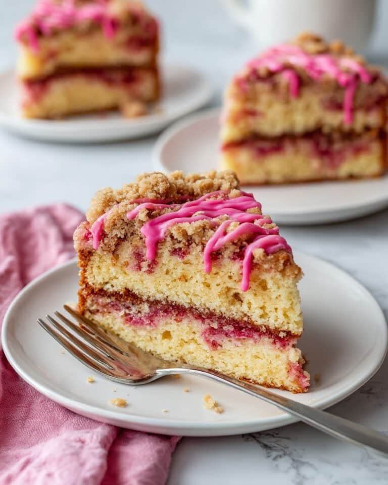 Brown Butter Strawberry Coffee Cake with Lovely Strawberry Icing Recipe