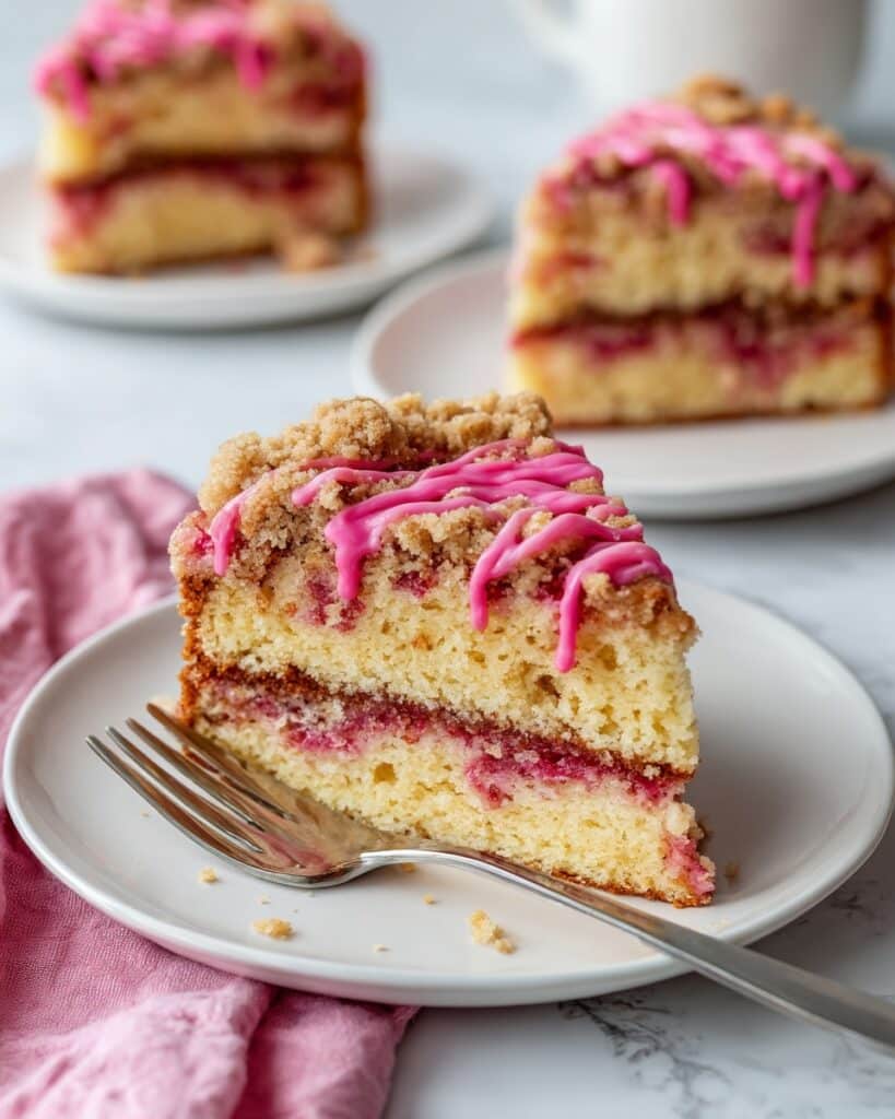 Brown Butter Strawberry Coffee Cake with Lovely Strawberry Icing Recipe