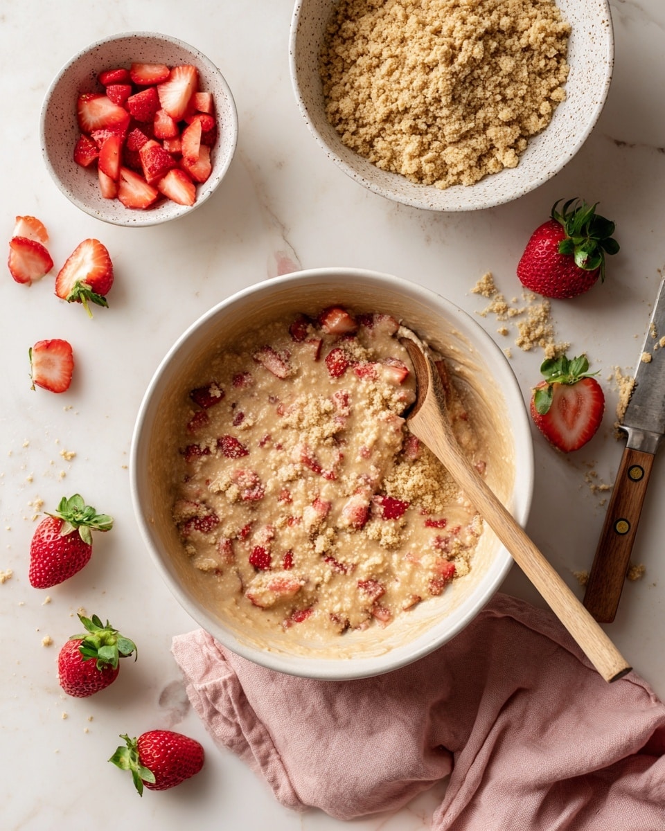 Brown Butter Strawberry Coffee Cake with Lovely Strawberry Icing Recipe - Recipe Image