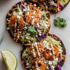 Grilled Shrimp Tacos with Cilantro Lime Slaw Recipe
