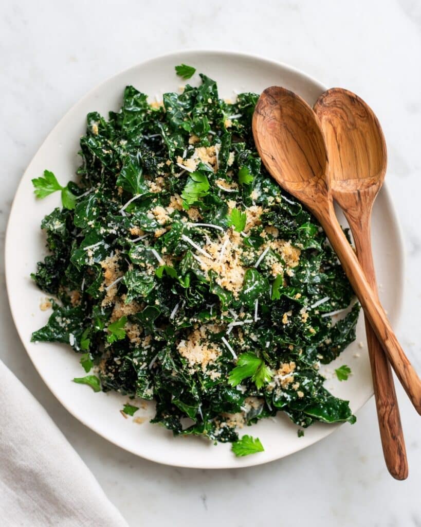 Lemon Parmesan Kale Salad with Toasted Breadcrumbs Recipe