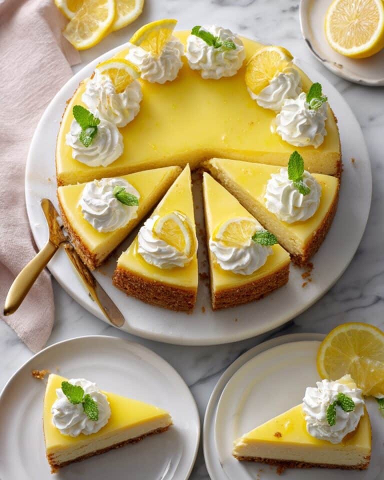 Lemon Cheesecake with Lemon Curd & Fresh Garnishes Recipe
