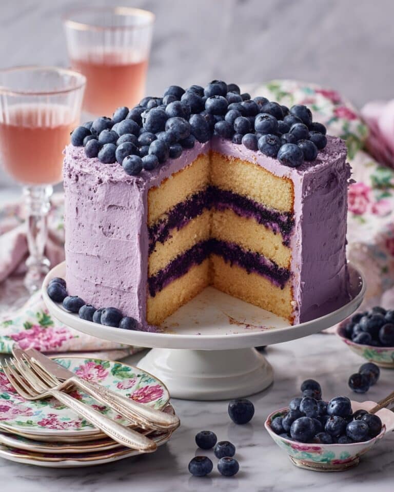 Lemon Blueberry Cake with Blueberry Frosting Recipe