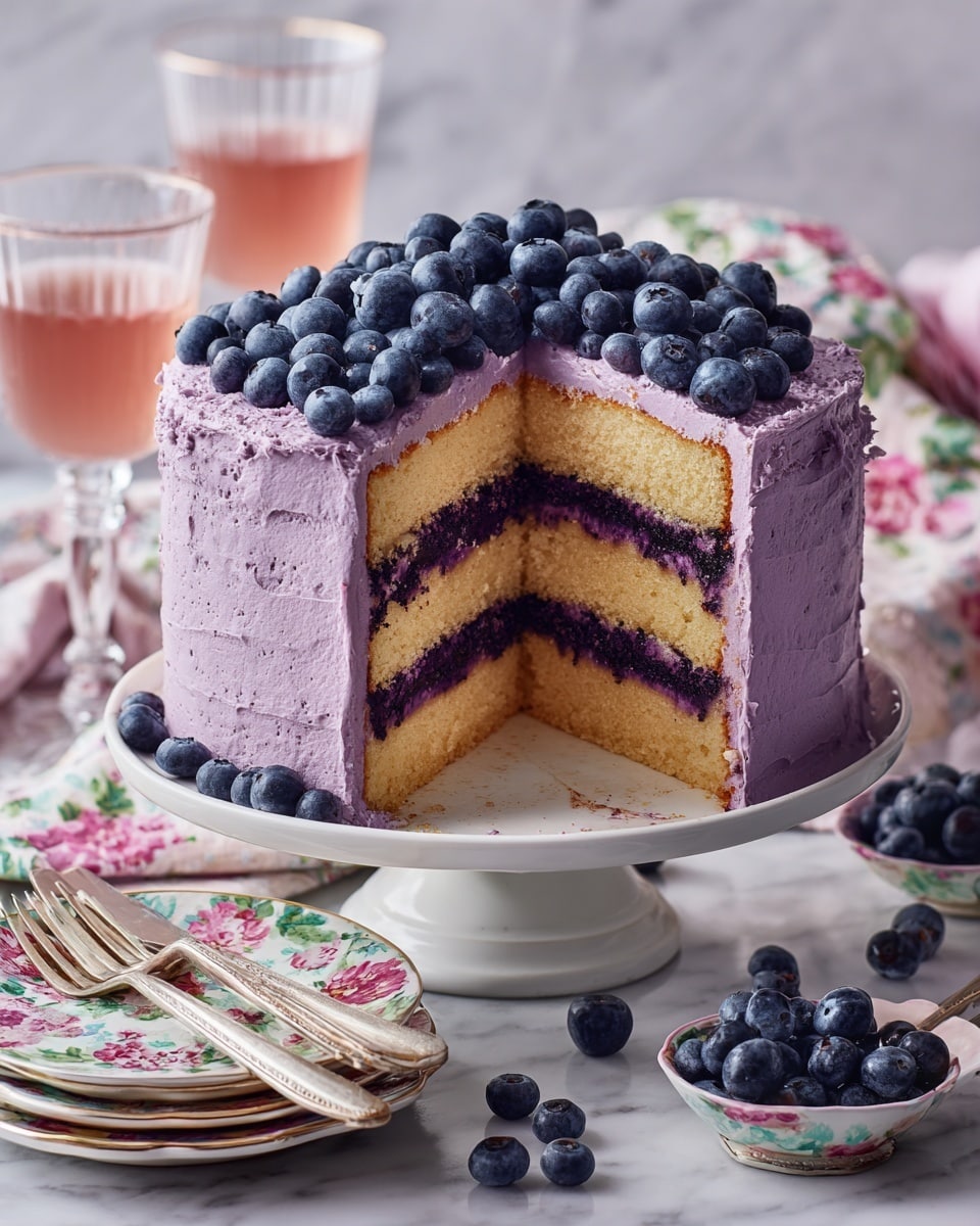 Lemon Blueberry Cake with Blueberry Frosting Recipe