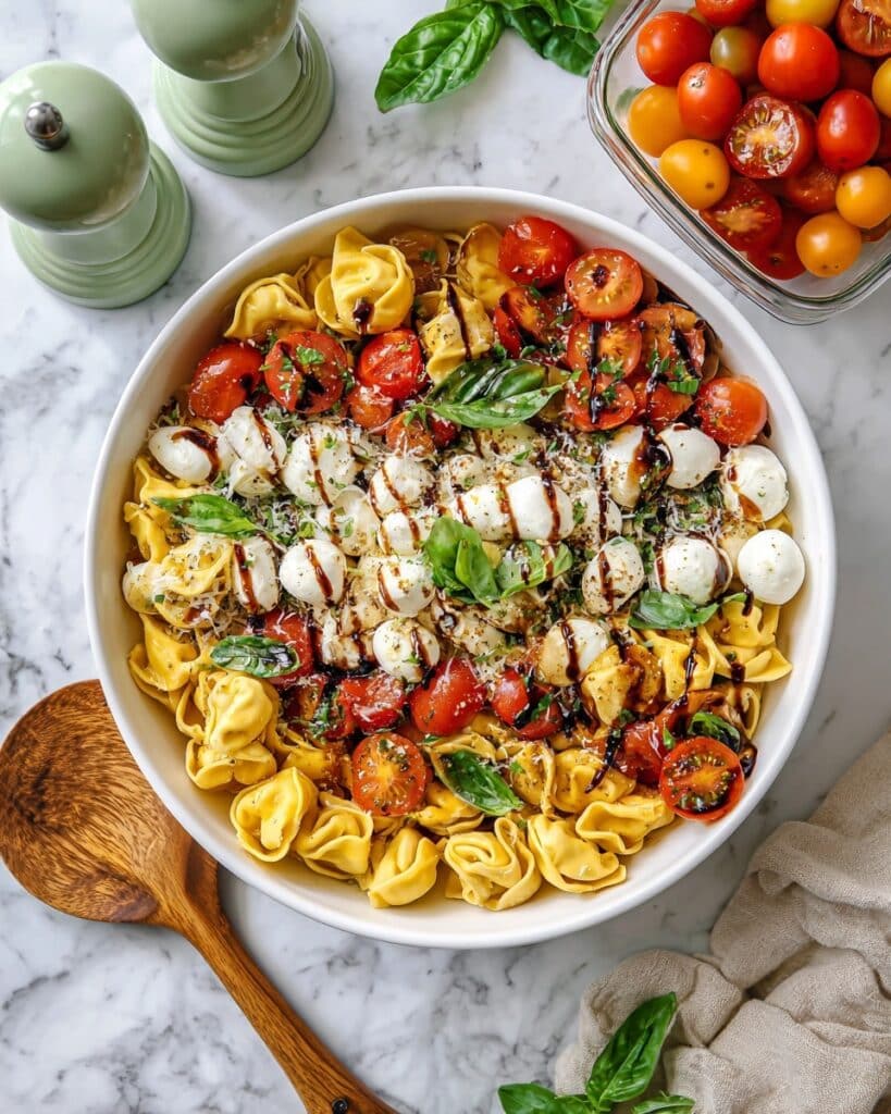 Tortellini Caprese Salad with Pesto Vinaigrette Recipe