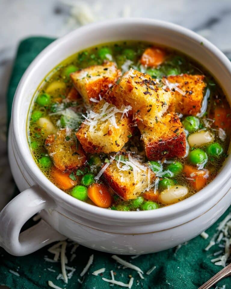 Absolute Best Minestrone Soup with Pesto and Garlic Croutons Recipe