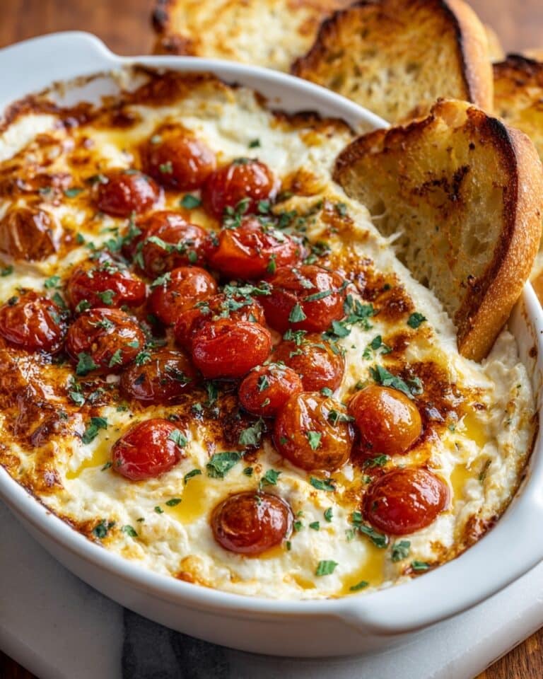 Caprese Dip with Roasted Cherry Tomatoes and Melted Mozzarella Recipe