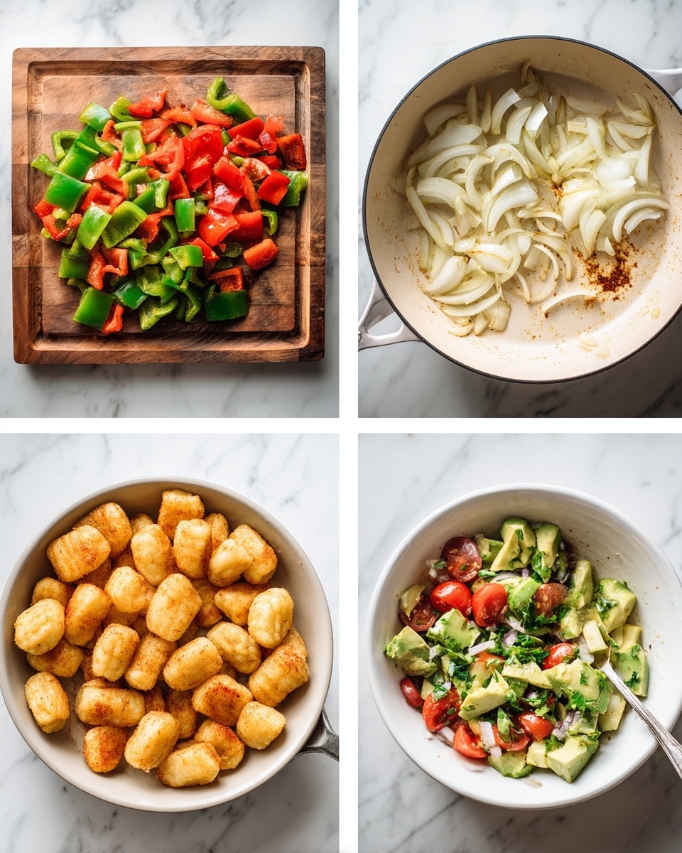 Fajita Gnocchi Skillet with Avocado Salsa Recipe - Recipe Image