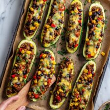 Mexican Beef and Bean Stuffed Zucchini Boats Recipe
