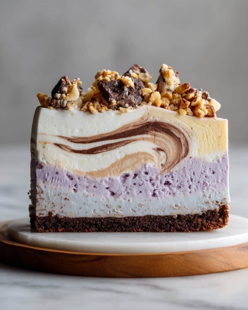 Spumoni Ice Cream with Oreo Crust and Pistachio, Cherry, and Chocolate Flavors Recipe