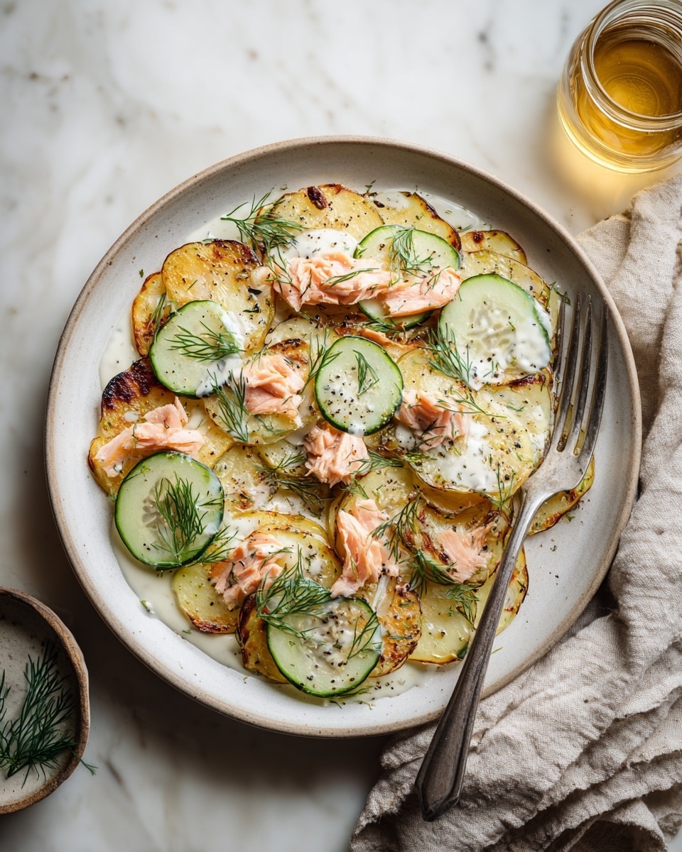 Crispy Smashed Potatoes with Smoked Salmon and Dill Yogurt Sauce Recipe