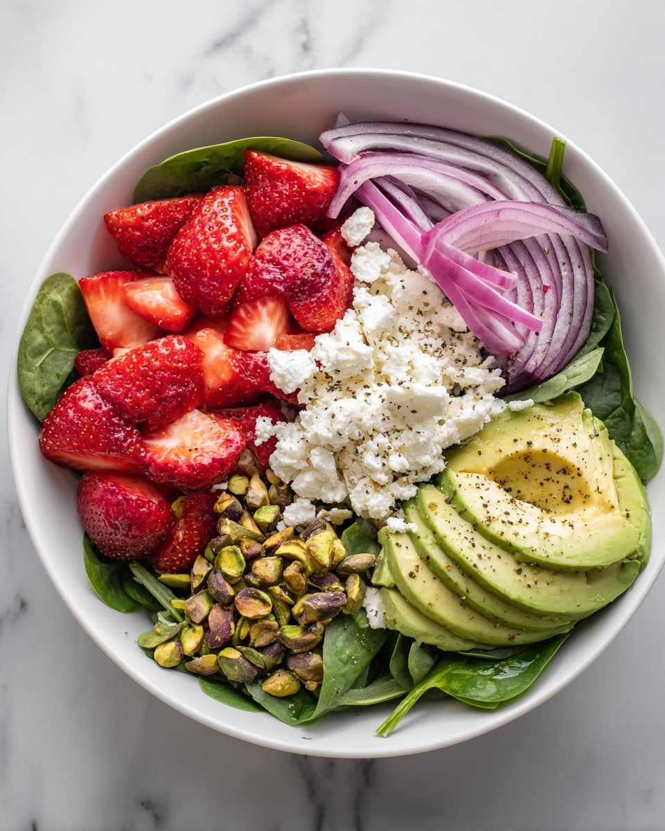 Strawberry Spinach Salad with Strawberry Balsamic Vinaigrette Recipe - Recipe Image