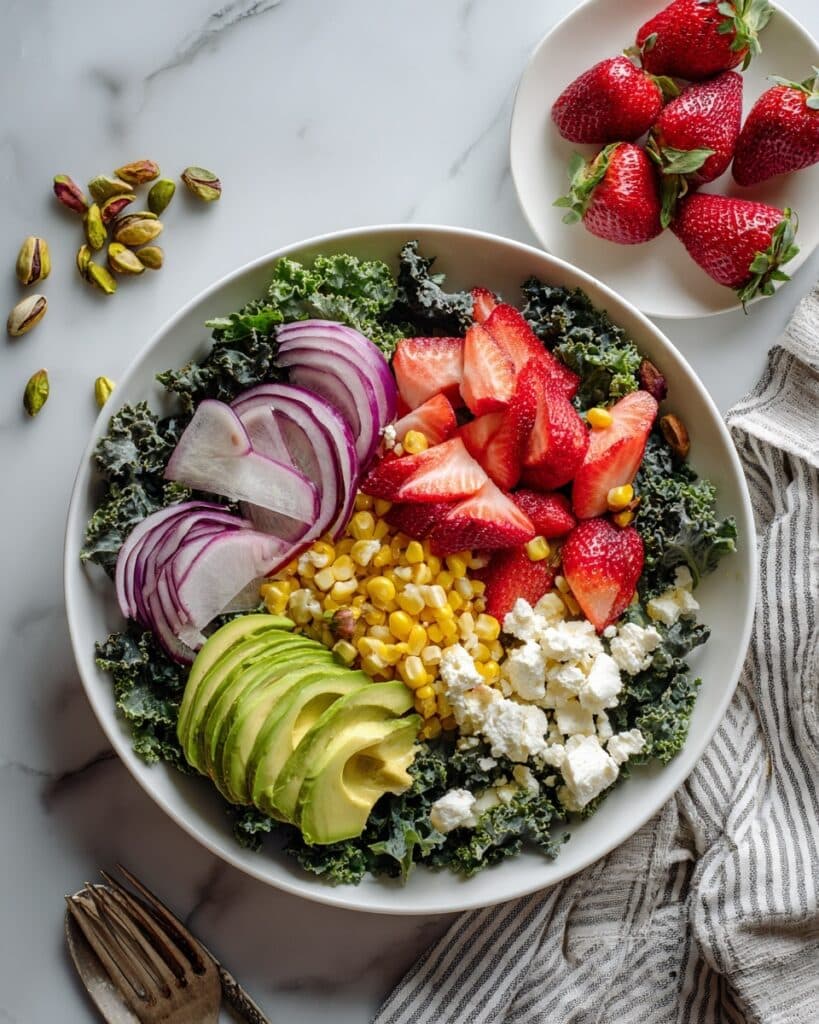 Strawberry Kale Salad with Cilantro Lime Dressing and Grilled Chicken Recipe